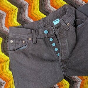 23" Waist women's Vtg Levi's 501 90s Mom Jeans Chocolate Brown High Waisted h179